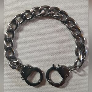 Silver Tone Handcuff Bracelet
